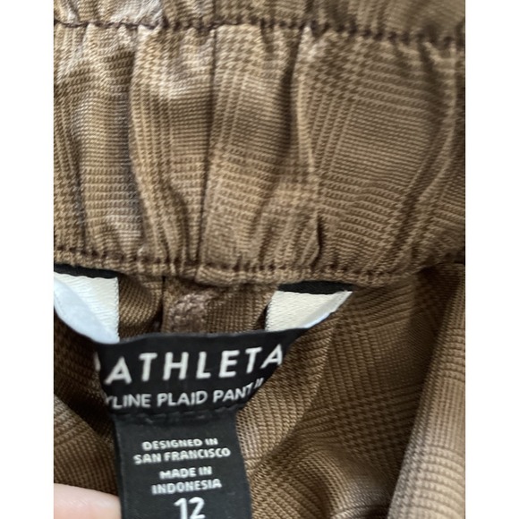 Athleta Skyline Tailored Pants Brown Herringbone Womens‎ 12 Belted Workwear - Picture 10 of 10